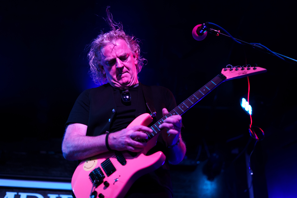 Mark James Ross on guitar and vocals with The Climate Stripes (The Empire, Rochdale, July 2022) (Photography by Erica Waugh)