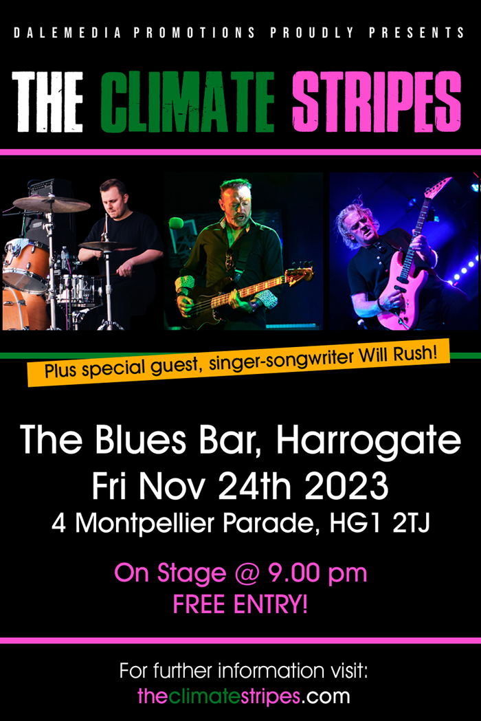 See the mighty Climate Stripes at the Blues Bar, Harrogate!